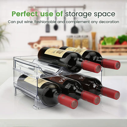 Stackable Water Bottle Organizer - 2 Pack Cabinet Storage Rack for Efficient Water Bottle Storage