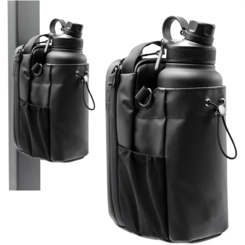 Large Capacity Magnetic Water Bottle Bag - Strong Magnet Portable Holder for Outdoor Sports, Gym & Camping