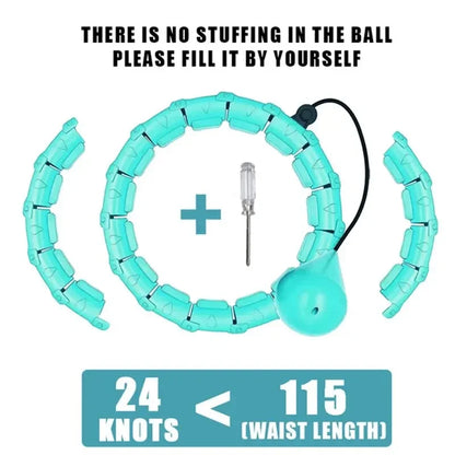 Adjustable Weighted Exercise Hoops for Adults - 2-in-1 Smart Fitness Solution for Weight Loss with Detachable Knots