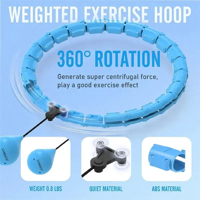 Adjustable Weighted Exercise Hoops for Adults - 2-in-1 Smart Fitness Solution for Weight Loss with Detachable Knots