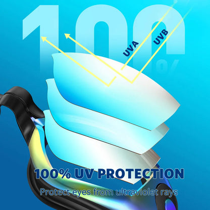 Professional Waterproof Swimming Goggles - Anti-Fog, 100% UV Protection, No Leak Design for Adults & Youth