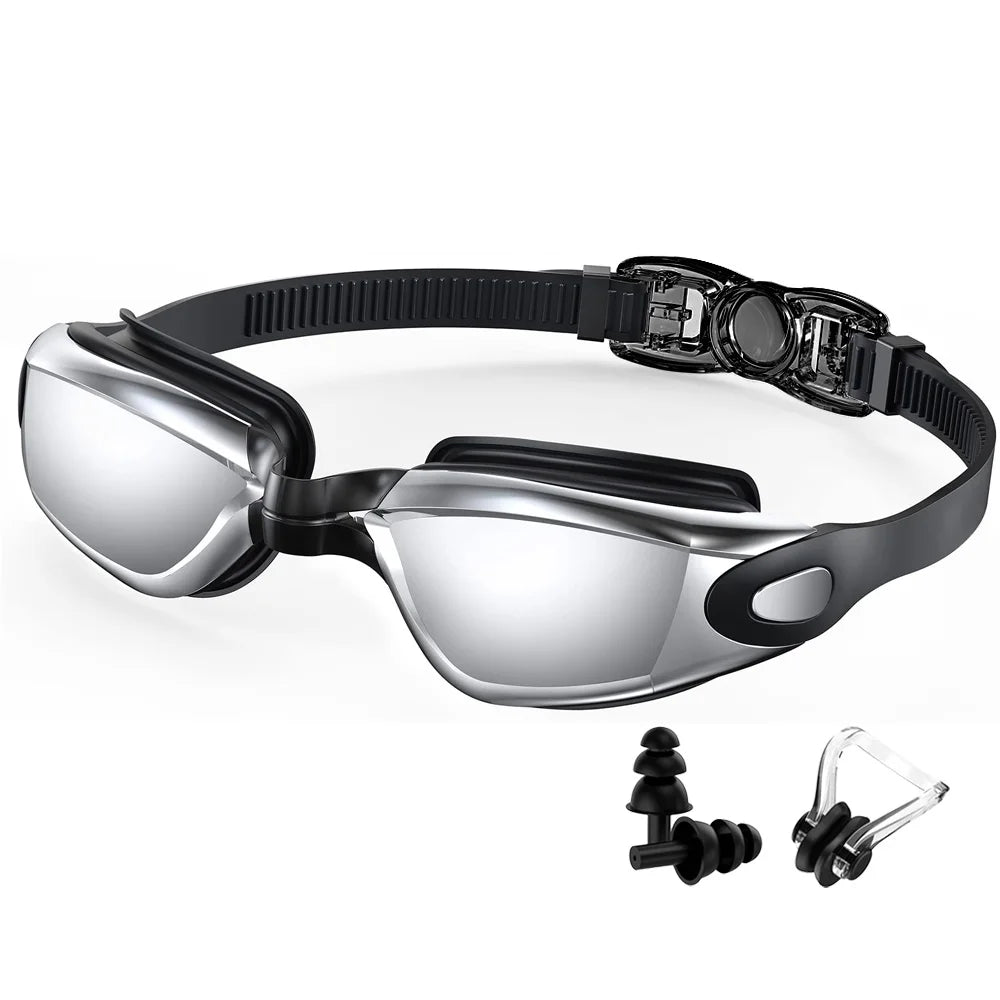 Professional Waterproof Swimming Goggles - Anti-Fog, 100% UV Protection, No Leak Design for Adults & Youth