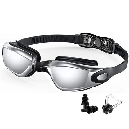 Professional Waterproof Swimming Goggles - Anti-Fog, 100% UV Protection, No Leak Design for Adults & Youth