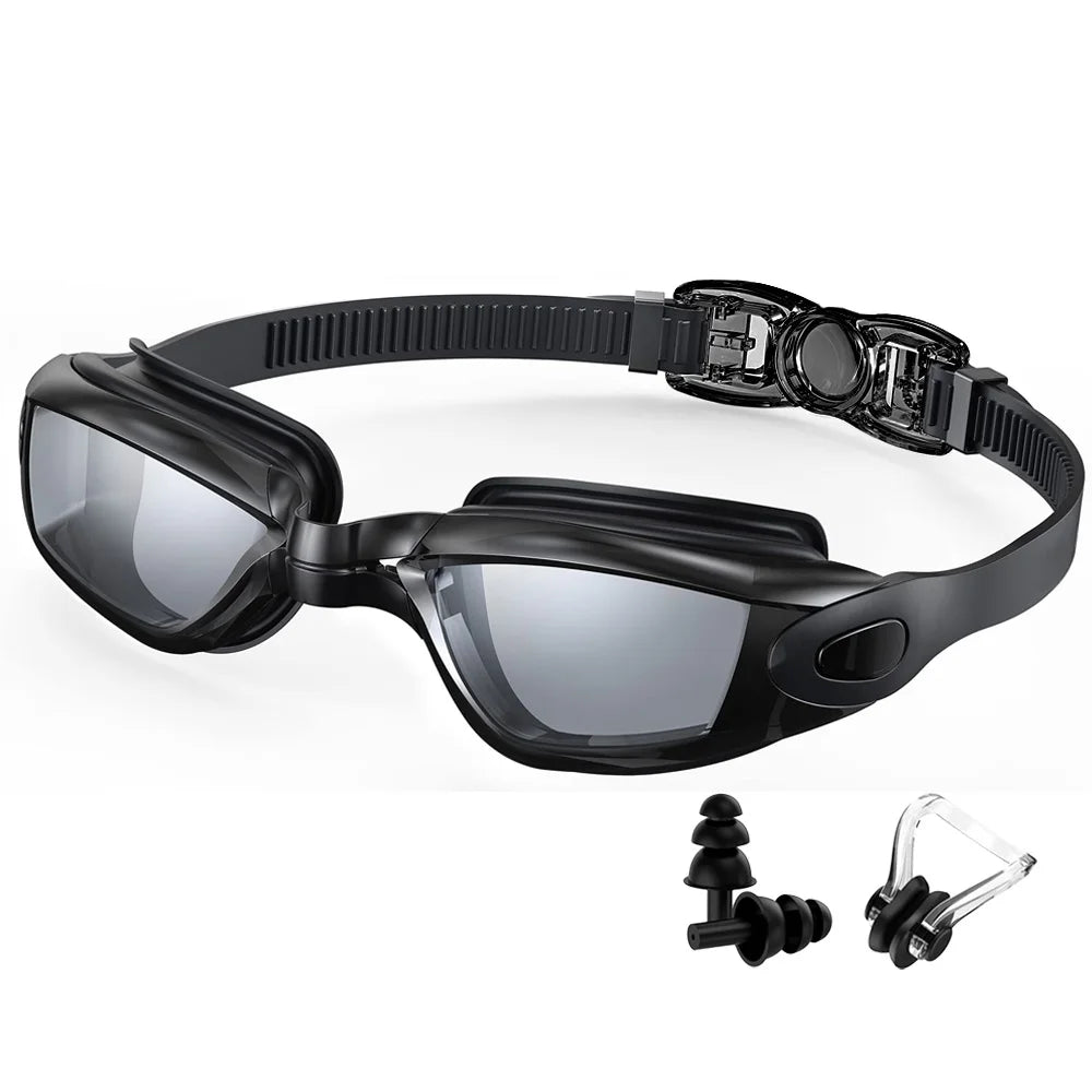 Professional Waterproof Swimming Goggles - Anti-Fog, 100% UV Protection, No Leak Design for Adults & Youth
