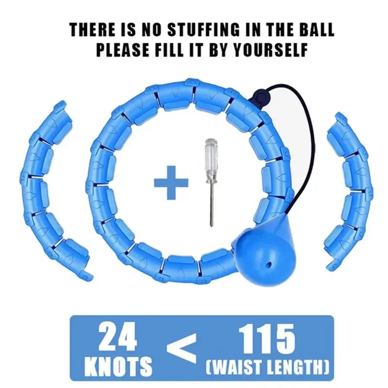 Adjustable Weighted Exercise Hoops for Adults - 2-in-1 Smart Fitness Solution for Weight Loss with Detachable Knots