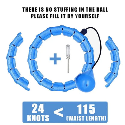 Adjustable Weighted Exercise Hoops for Adults - 2-in-1 Smart Fitness Solution for Weight Loss with Detachable Knots