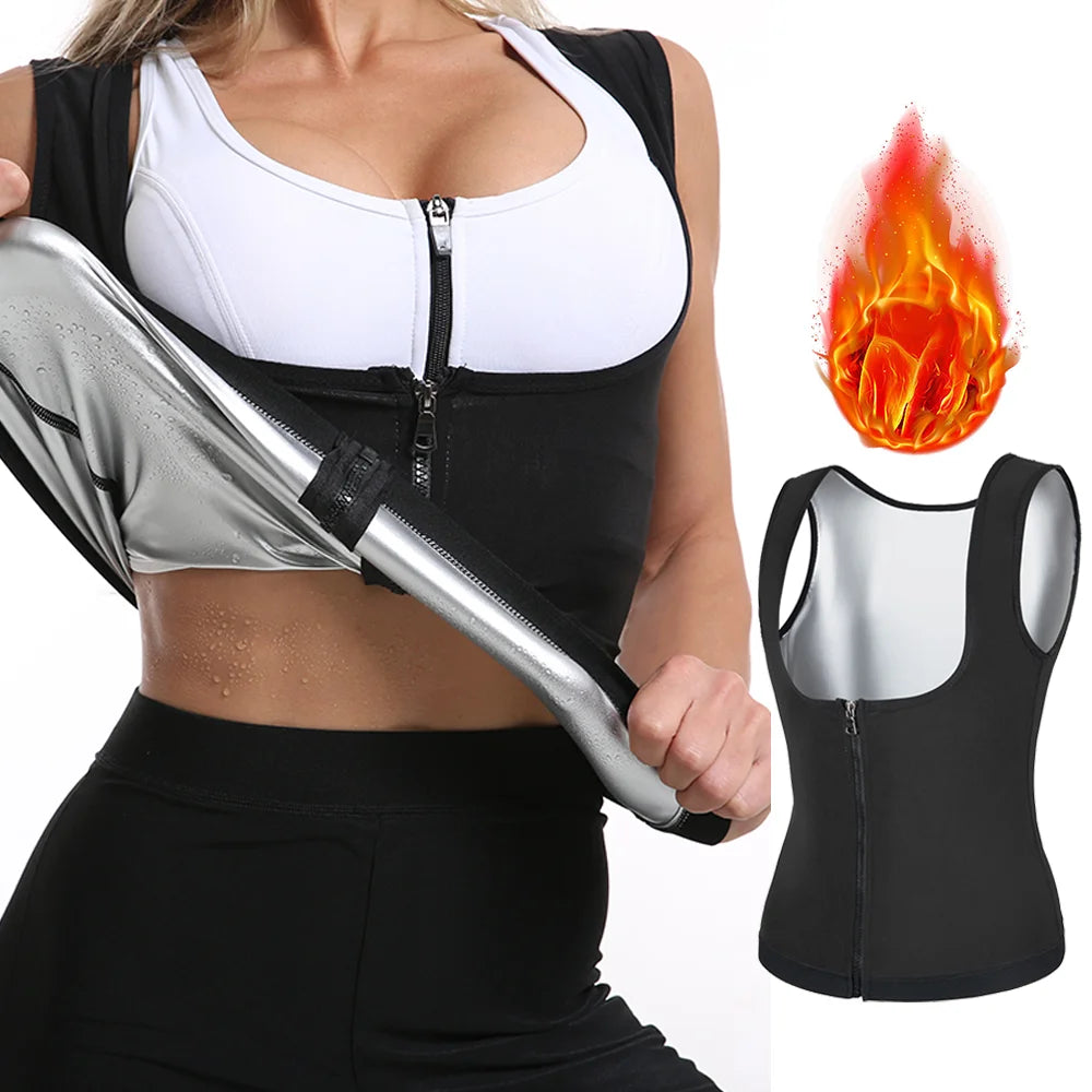 Elevate Your Workout with Women’s Sauna Shaper Vest – Slimming Thermo Sweat Tank for Ultimate Compression and Weight Loss!