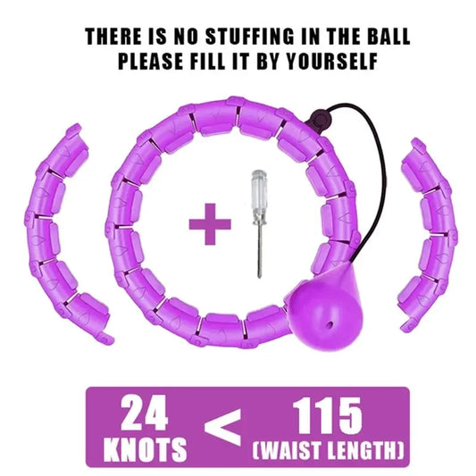 Adjustable Weighted Exercise Hoops for Adults - 2-in-1 Smart Fitness Solution for Weight Loss with Detachable Knots