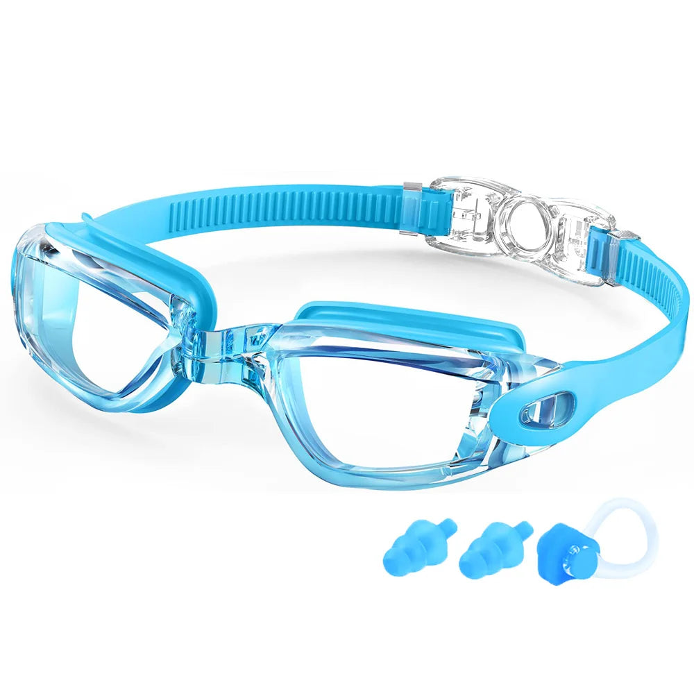 Professional Waterproof Swimming Goggles - Anti-Fog, 100% UV Protection, No Leak Design for Adults & Youth