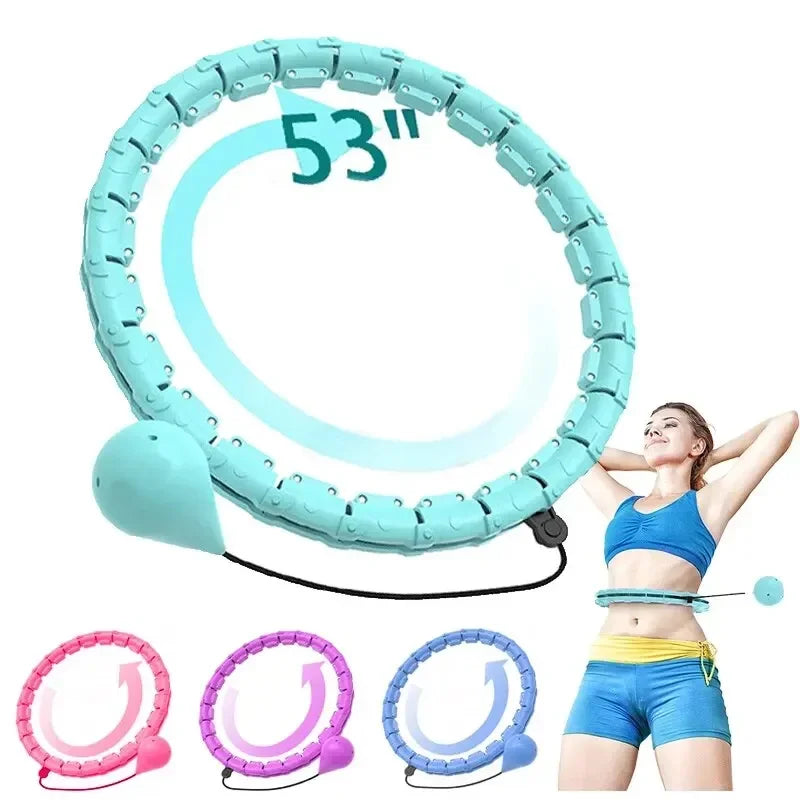 Adjustable Weighted Exercise Hoops for Adults - 2-in-1 Smart Fitness Solution for Weight Loss with Detachable Knots