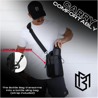 Large Capacity Magnetic Water Bottle Bag - Strong Magnet Portable Holder for Outdoor Sports, Gym & Camping