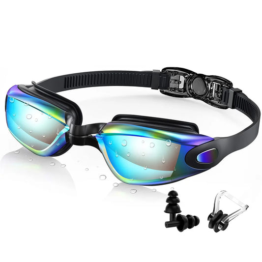 Professional Waterproof Swimming Goggles - Anti-Fog, 100% UV Protection, No Leak Design for Adults & Youth