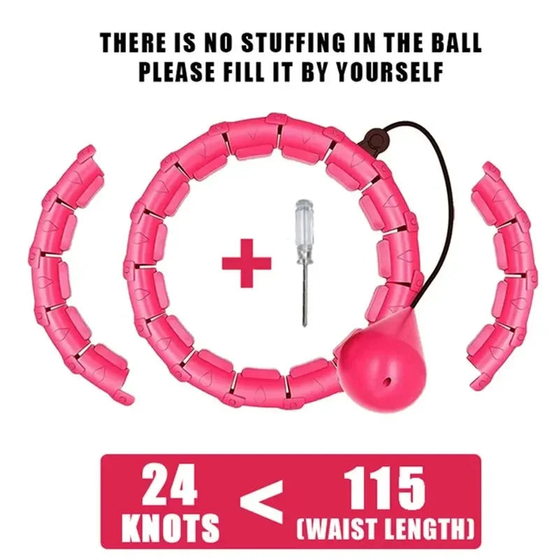 Adjustable Weighted Exercise Hoops for Adults - 2-in-1 Smart Fitness Solution for Weight Loss with Detachable Knots