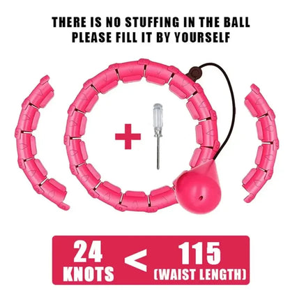 Adjustable Weighted Exercise Hoops for Adults - 2-in-1 Smart Fitness Solution for Weight Loss with Detachable Knots