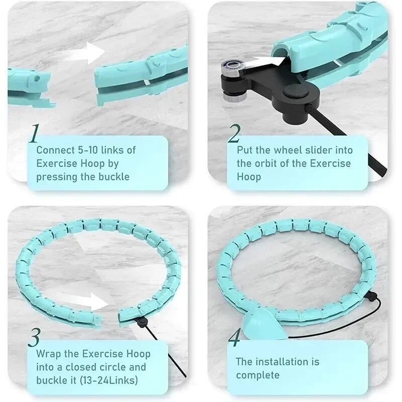 Adjustable Weighted Exercise Hoops for Adults - 2-in-1 Smart Fitness Solution for Weight Loss with Detachable Knots