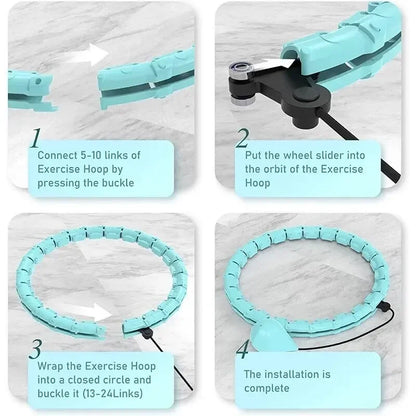 Adjustable Weighted Exercise Hoops for Adults - 2-in-1 Smart Fitness Solution for Weight Loss with Detachable Knots