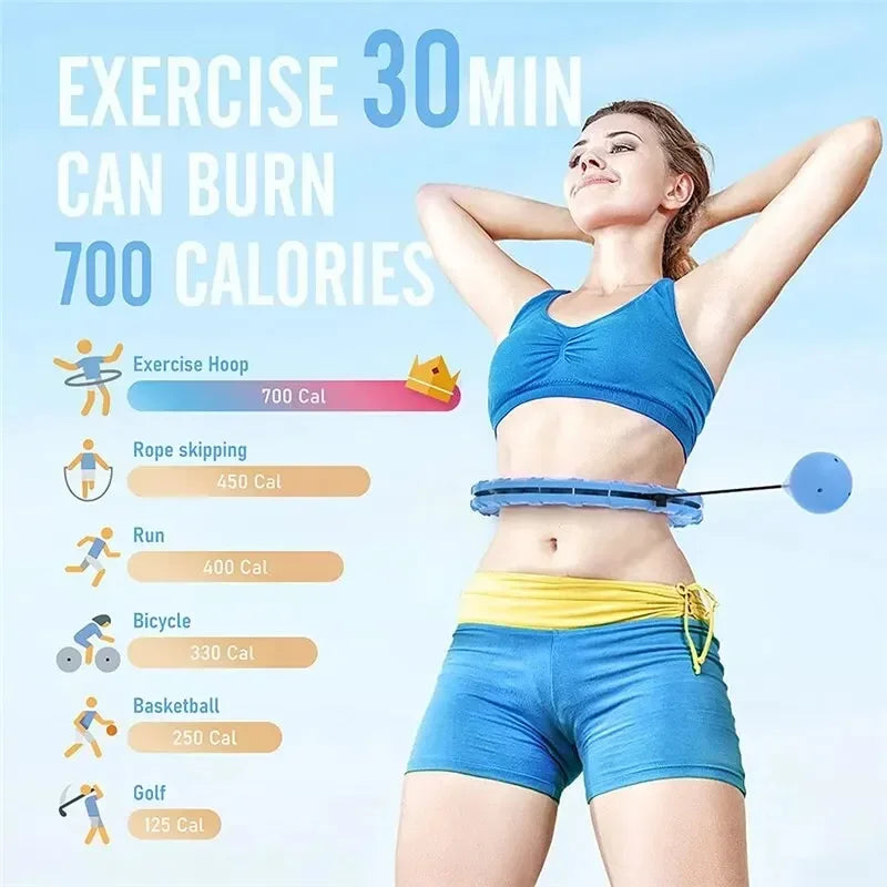 Adjustable Weighted Exercise Hoops for Adults - 2-in-1 Smart Fitness Solution for Weight Loss with Detachable Knots